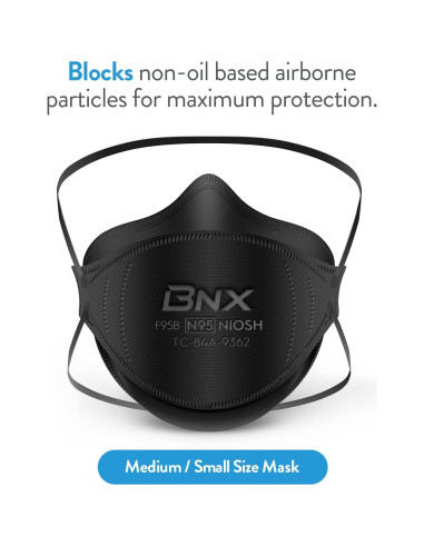 Máscara N95 BNX Certificada NIOSH 20-Pack - Negro