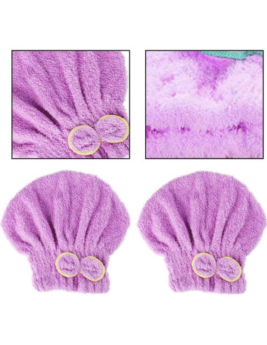 Toallas de Secado de Cabello Microfibra LNJBABAO 2 Pcs 30x29cm