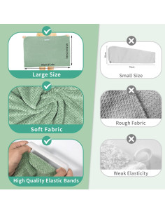 Paquete de 2 Toallas de Microfibra Verde Extra Grande 95x67cm 2