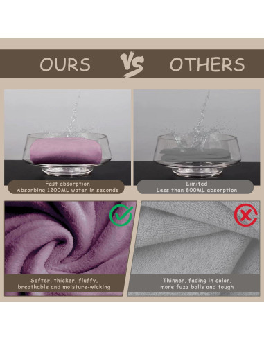 Paquete de 3 Toallas de Microfibra YHPDYL para Cabello Secado Rápido