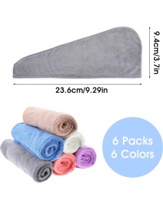 Toallas de Microfibra para Secar el Cabello MAQUITA 6pcs 24x60cm 2