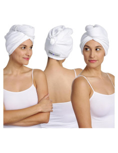 Turbie Twist Toallas de Algodón para Cabello - Paquete de 3 - Secado Rápido