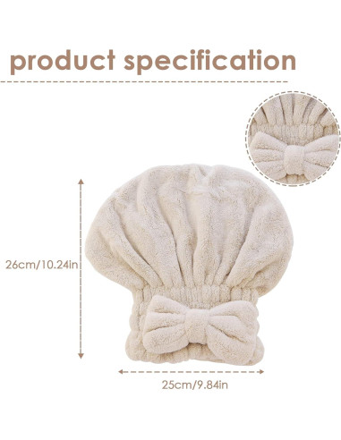 Paquete de 2 Gorras de Secado de Cabello AEVBSOY Microfibra