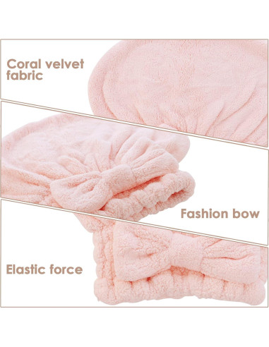 Paquete de 2 Gorras de Secado de Cabello AEVBSOY Microfibra