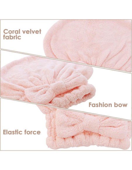 Paquete de 2 Gorras de Secado de Cabello AEVBSOY Microfibra