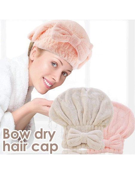 Paquete de 2 Gorras de Secado de Cabello AEVBSOY Microfibra