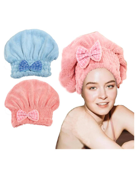 Turbante de Toalla Lxshunlifa 2 Piezas Microfibra Secado Rápido