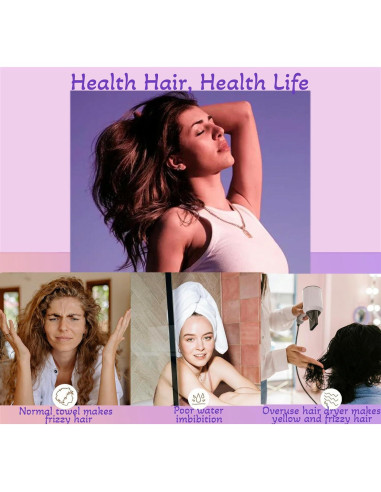 Turbante de Toalla Lxshunlifa 2 Piezas Microfibra Secado Rápido