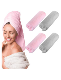 4 Toallas de Microfibra Grande Tatuo para Cabello 51x101 cm