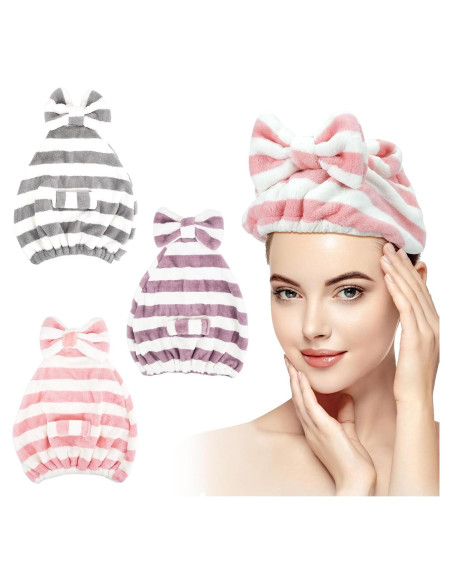 3 Toallas de Microfibra para Cabello LAGAHS - Secado Rápido