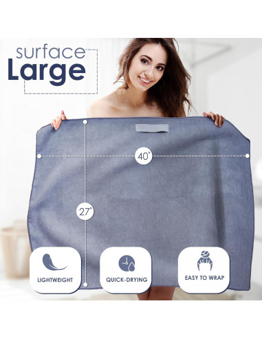 Toalla de Microfibra Grande SimpleField para Cabello 101.6x68.5 cm