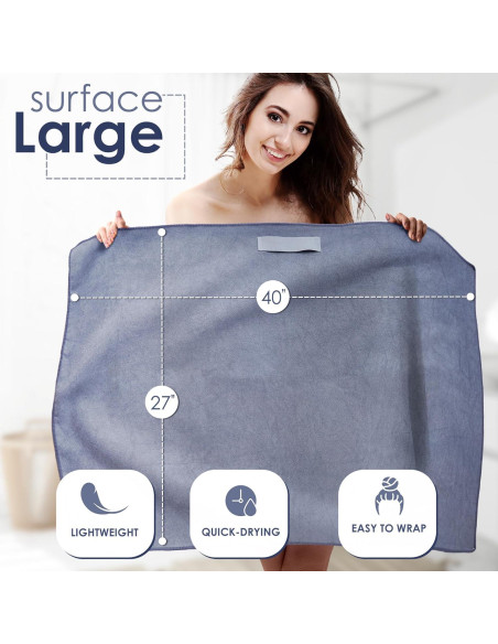 Toalla de Microfibra Grande SimpleField para Cabello 101.6x68.5 cm