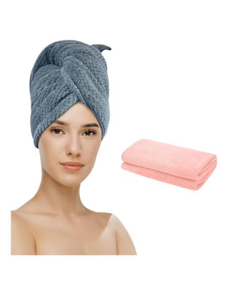 Toalla de Microfibra para Cabello TEAKADO Rosa 110.5x58.4cm