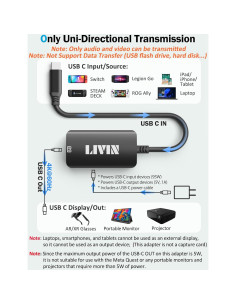 Adaptador USB C LIVIN 4K 60Hz para Gafas Inteligentes 2