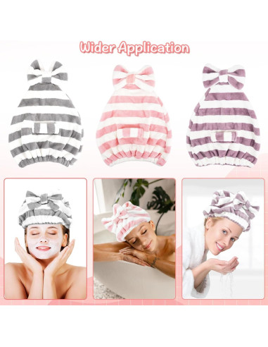 3 Toallas de Microfibra para Cabello LAGAHS - Secado Rápido