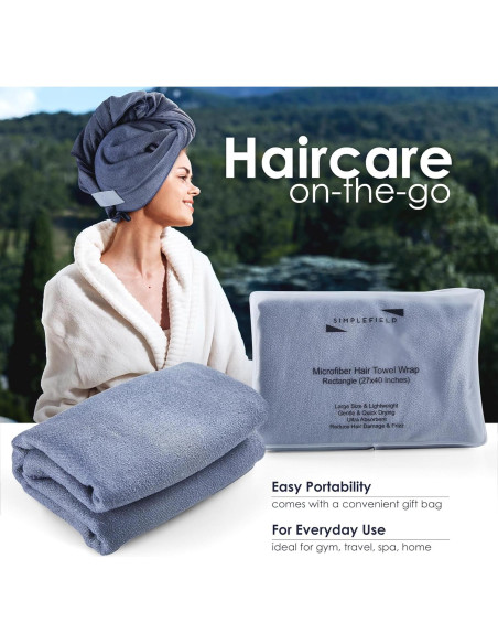 Toalla de Microfibra Grande SimpleField para Cabello 101.6x68.5 cm