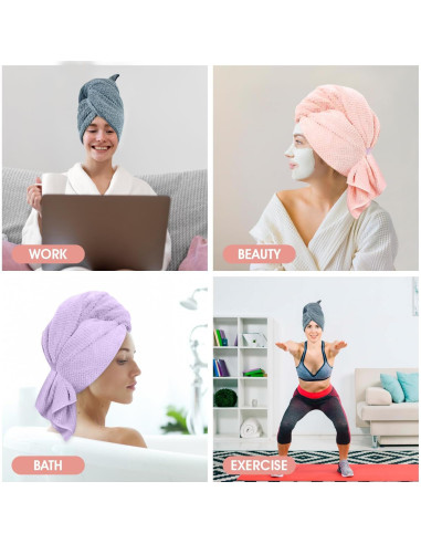 Toalla de Microfibra para Cabello TEAKADO Rosa 110.5x58.4cm