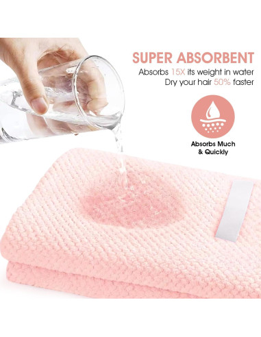 Toalla de Microfibra para Cabello TEAKADO Rosa 110.5x58.4cm