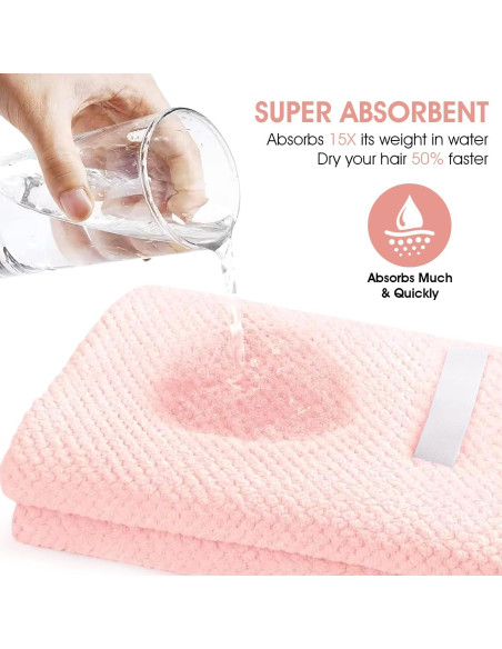 Toalla de Microfibra para Cabello TEAKADO Rosa 110.5x58.4cm