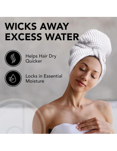 Toalla de Cabello Microfibra Cuerpo Deseado 114.3x63.5 cm Blanca