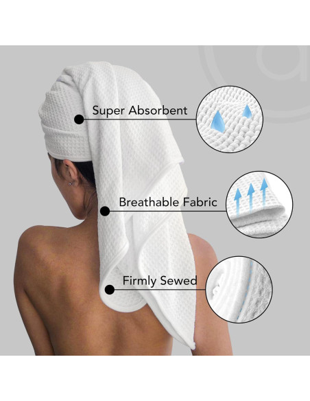 Toalla de Cabello Microfibra Cuerpo Deseado 114.3x63.5 cm Blanca