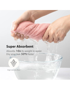 Toalla de Microfibra para Cabello YAKOLAK Rosa 65x25cm 2
