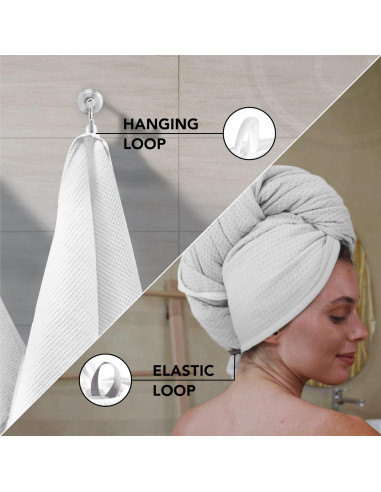 Toalla de Cabello Microfibra Cuerpo Deseado 114.3x63.5 cm Blanca