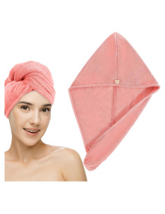 Toalla de Microfibra para el Cabello Giantree Rosa 38x58 cm