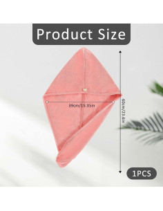 Toalla de Microfibra para el Cabello Giantree Rosa 38x58 cm 2