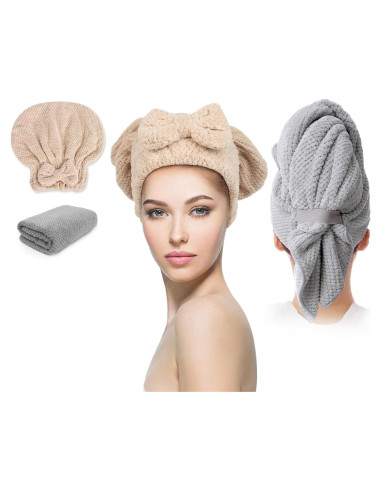 Toalla para el cabello Molirex 2 unidades microfibra anti-frizz