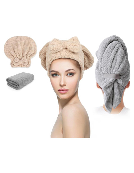 Toalla para el cabello Molirex 2 unidades microfibra anti-frizz