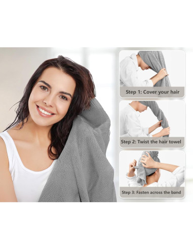 Toalla para el cabello Molirex 2 unidades microfibra anti-frizz