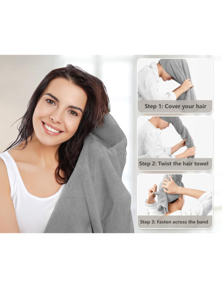 Toalla para el cabello Molirex 2 unidades microfibra anti-frizz