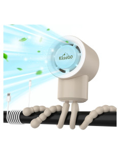 Ventilador Portátil EzzeGo Mini Recargable 3 Velocidades Beige
