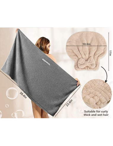 Toalla para el cabello Molirex 2 unidades microfibra anti-frizz