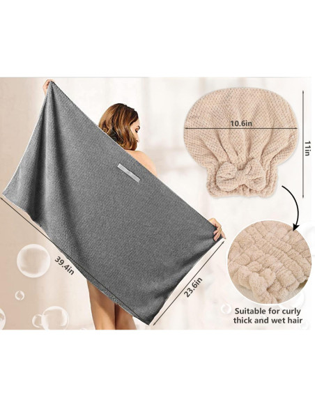 Toalla para el cabello Molirex 2 unidades microfibra anti-frizz