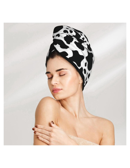 Gorro de Secado de Cabello SYHEART Microfibra Vaca Negra 64x25cm