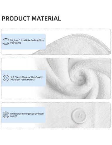 Gorro de Secado de Cabello SYHEART Microfibra Vaca Negra 64x25cm