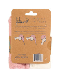 Turbante de Microfibra para Cabello Elite Natural 18x12cm 2