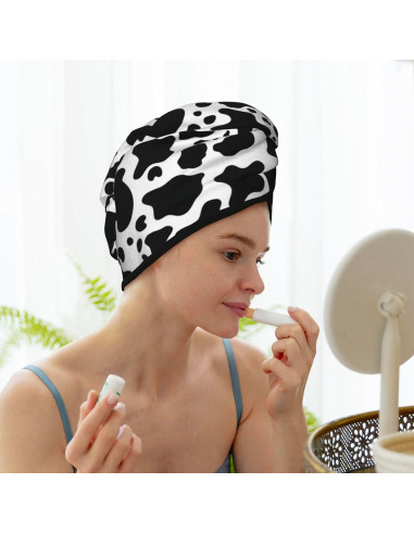 Gorro de Secado de Cabello SYHEART Microfibra Vaca Negra 64x25cm