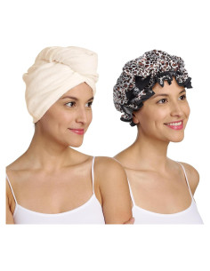 Toalla de Microfibra Turbie Twist y Gorro de Ducha Stylin'