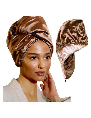 Toalla de Cabello SMPL Objects de Satén Rosa-Bronce 71cm