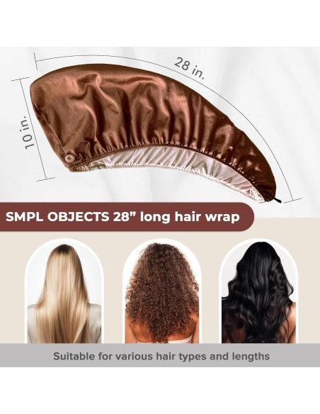 Toalla de Cabello SMPL Objects de Satén Rosa-Bronce 71cm