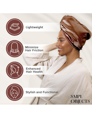 Toalla de Cabello SMPL Objects de Satén Rosa-Bronce 71cm