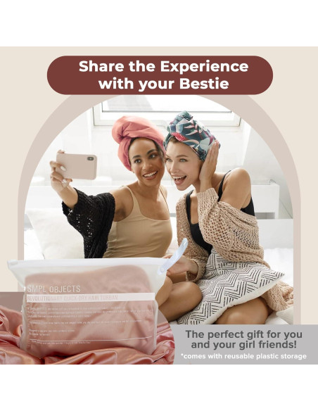 Toalla de Cabello SMPL Objects de Satén Rosa-Bronce 71cm