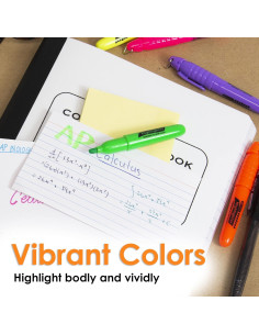 Mini Marcadores Fluorescentes BAZIC 5 Colores Punta Chisel 2