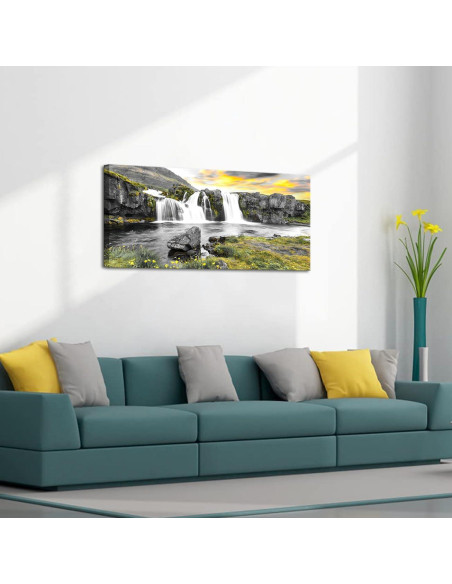 Arte de Pared en Lienzo RnnJoile Cascada Kirkjufellsfoss 121x61 cm