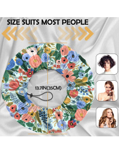 Gorro de Ducha Reutilizable BHAHB Doble Capa Ajustable Flores 2