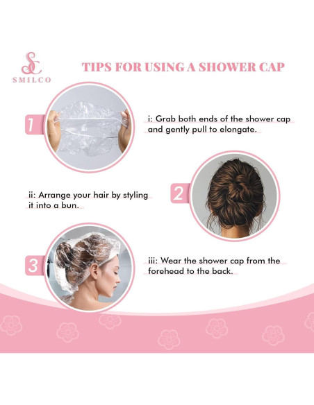 Gorros de Ducha Desechables Smilco 100PCS 51.8cm Impermeables Gorros de Ducha Desechables Smilco 100PCS 51.8cm Impermeables