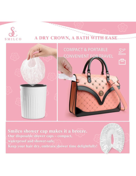 Gorros de Ducha Desechables Smilco 100PCS 51.8cm Impermeables Gorros de Ducha Desechables Smilco 100PCS 51.8cm Impermeables